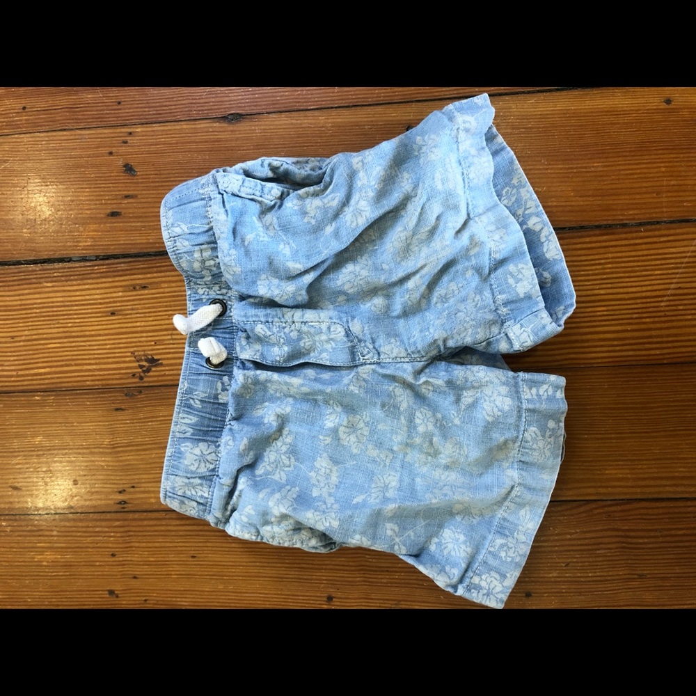 Crewcuts chambray floral shorts, boys size 3T